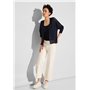 STREET ONE A253778 Cardigan en Maille, Bleu Foncé, 46 Femme Pull-Over