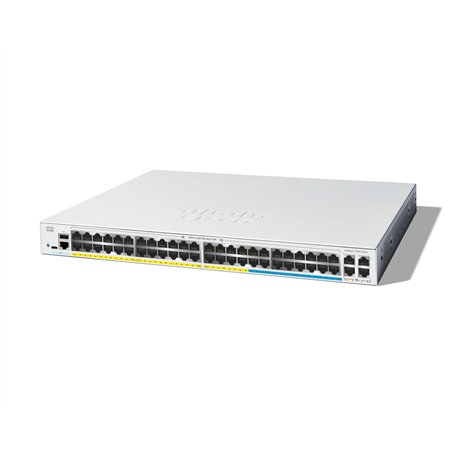 Commutateur administrable Cisco Catalyst 1300-48MGP-4X, 32 Ports GE, 16 Ports 2,5GE, PoE, 4 Ports SFP 10GE, Garantie limitée à V
