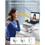 CIRYCASE Support Ordinateur Portable Ajustable, Support pour Livre/PC Portable Bureau Pliable, Laptop Stand Ventilé en Aluminium