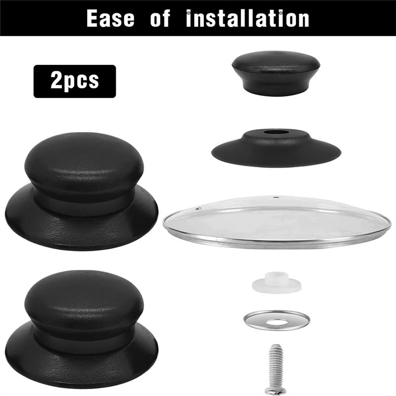 Image secondaire de Lot de 2 boutons de rechange faciles à installer pour couvercle de casserole, couvercle de casserole, boutons de couvercle de ca