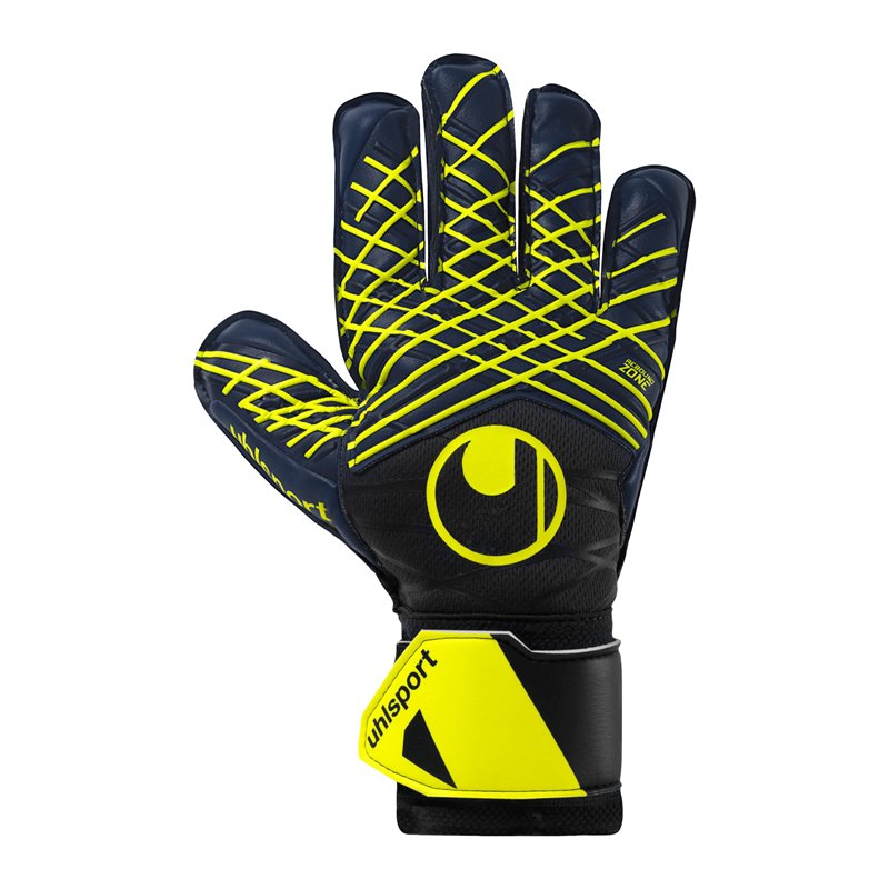 uhlsport Gants de Gardien de But de Football Prediction Soft Pro, Marine/Blanc/Jaune Fluo, 6