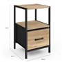 IDMarket - Lot de 2 Tables de Chevet Utah 1 tiroir et 1 Niche