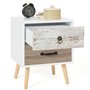 IDMarket - Lot de 2 Tables de Chevet Bahia 2 tiroirs scandinave