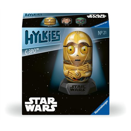 Ravensburger - Puzzle 3D Hylkies - Édition Star Wars - Figurine n°21 C-3PO - Adultes et Enfants - 54 pièces numérotées à Assembl