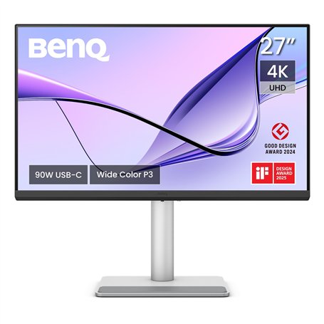 BenQ Écran MA270U 27 Pouces 4K 3840x2160 pour MacBook Pro/Air, USB-C, Alimentation 90W, Correspondance des Couleurs Mac, hub USB