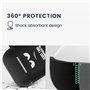 kwmobile Housse pour écouteurs Compatible avec Apple Airpods 1 & 2 Coque - Coque de Protection en Silicone - Blanc-Noir-Noir