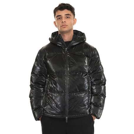 EA7 Armani 6DPB34 PNHMZ 1200 Veste matelassée noire avec logo répété Taille XXL, Noir , XXL