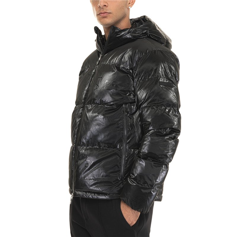 Image secondaire de EA7 Armani 6DPB34 PNHMZ 1200 Veste matelassée noire avec logo répété Taille XXL, Noir , XXL