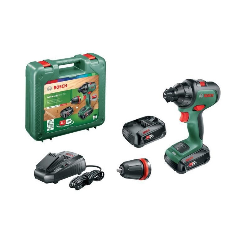 Bosch AdvancedDrill 18 1350 tr/min Sans clé 1 kg Noir, Vert