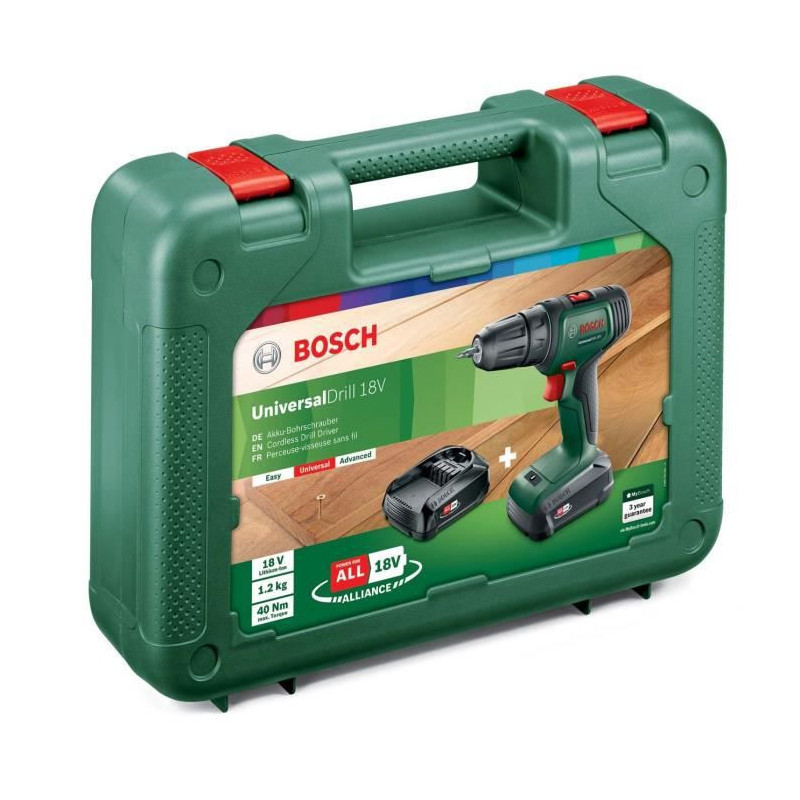 Image secondaire de Bosch AdvancedDrill 18 1350 tr/min Sans clé 1 kg Noir, Vert