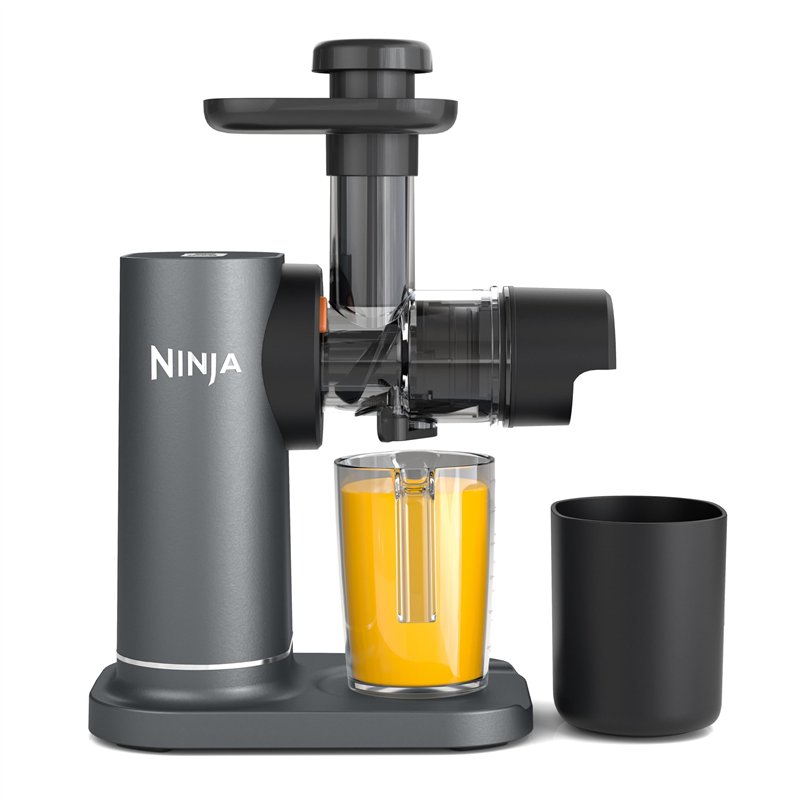 Ninja Extracteur de jus à pression à froid, carafe 700 ml et récupérateur de pulpe 1,1 l, pour des jus, boissons et shots sains,