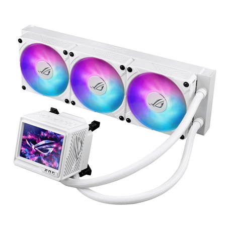 ROG Ryujin III 360 ARGB Extreme White Edition AIO Cooler with Asetek Gen8 V2 Pump; Thickened Magnetic Fans; 3.5" LCD for Hardwar