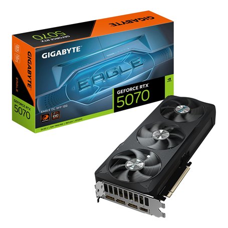 Gigabyte GeForce RTX 5070 Eagle OC SFF 12G Carte Graphique - 12 Go GDDR7, 192 Bits, PCI-E 5.0, 2587 MHz Core Clock, 3 x DP 2.1a,