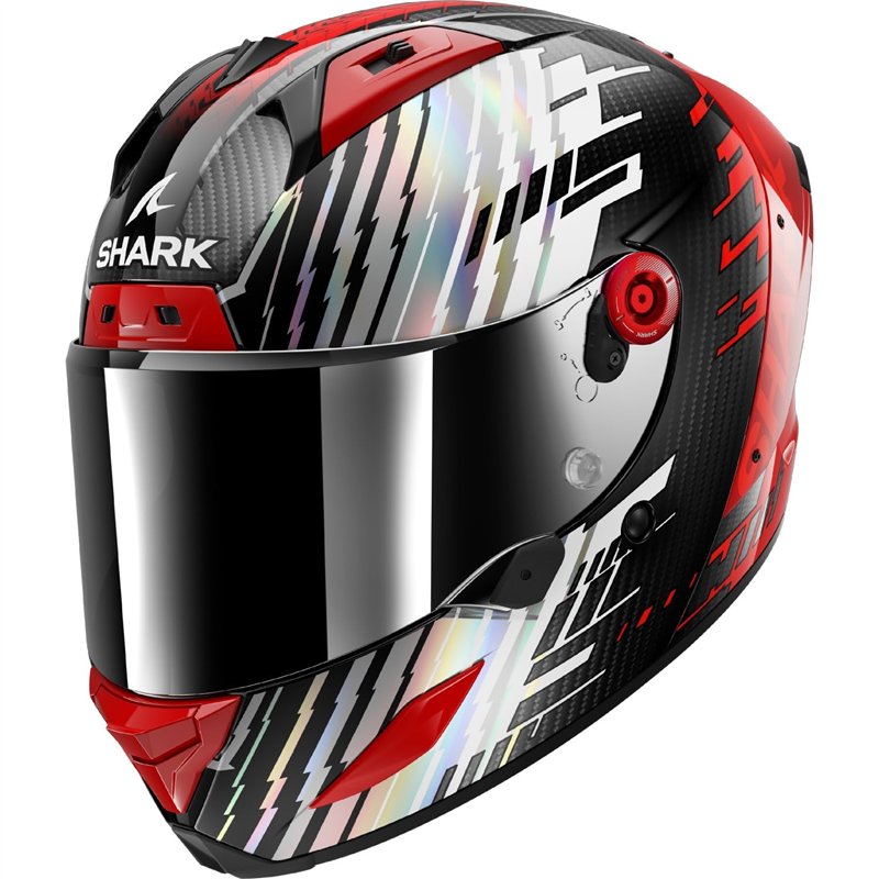 SHARK, Casque Moto Intégral Aeron Edgy Carbon Red Chrome DRU, M