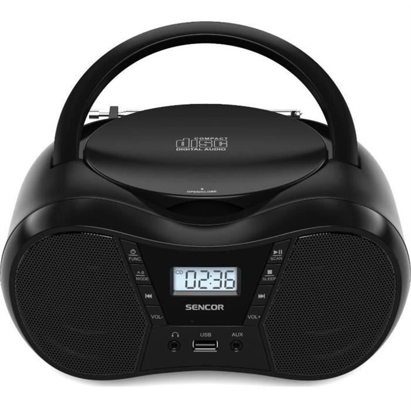 Boombox avec CD, BT, MP3, USB, AUX et radio FM - Sencor - SPT 2300 BK