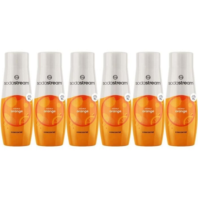 Concentrés SODASTREAM - Lot de 6 concentrés Orange - Jusqu'a 54L de boissons - 440 ml
