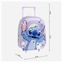 Cartable 3D avec roulettes Stitch Lila 25,0 x 31,0 x 10,0 cm