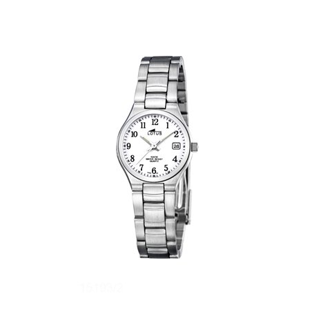 LOTUS 15193-2 - Montre Bracelet pour Femme, Bracelet en Acier Inoxydable, Couleur Argent, Blanc, Bracelet