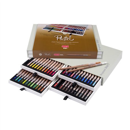 Bruynzeel Design Set de 48 crayons pastel professionnels | Crayons d'artistes pour dessiner & esquisser