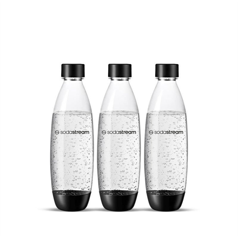 SodaStream Bouteilles fusionnées pour gazéificateur Source, Play, Power, Spirit, Fizzi, 1 litre, lot de 3 (3 x 1 L)