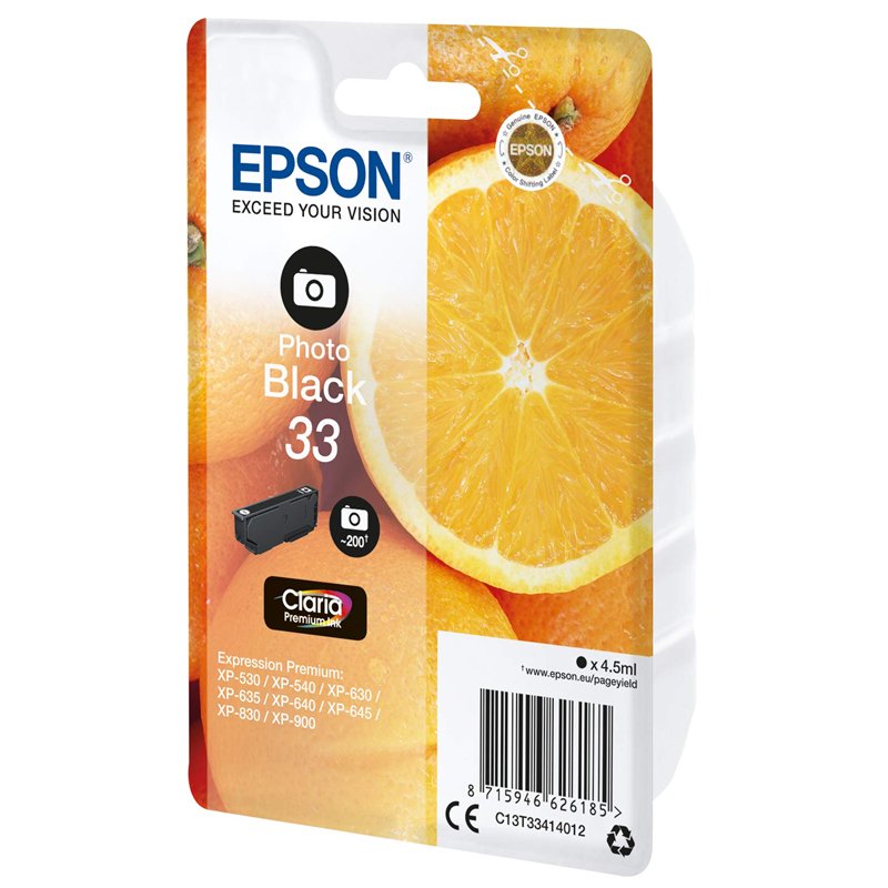 Image secondaire de Epson 33 Orange Noir photo, Cartouche d'encre d'origine, XP-530 XP-540 XP-630 XP-635 XP-640 XP-645 XP-830 XP-900 XP-7101