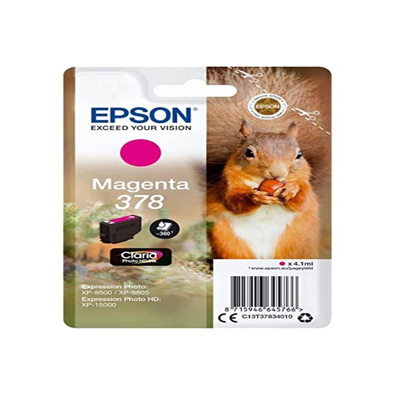 Epson 378 Ecureuil Magenta, Cartouche d'encre d'origine, XP-8500 XP-8505 XP-8600 XP-8605 XP-8606 XP-8700 XP-15000