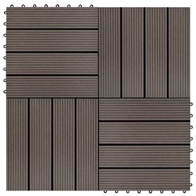 vidaXL 11x Carreaux de Terrasse WPC Marron Foncé Dalle de Patio Plancher