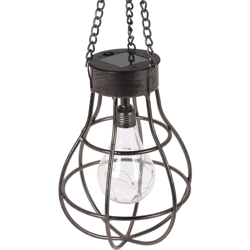 Suspension Solaire 10 LED Forme Ampoule 18x18x27cm - Fonctionnement Écologique et Économique à l'Énergie Solaire - Luminaire pou