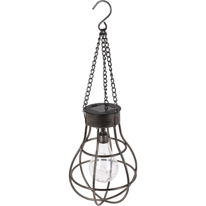 Image secondaire de Suspension Solaire 10 LED Forme Ampoule 18x18x27cm - Fonctionnement Écologique et Économique à l'Énergie Solaire - Luminaire pou