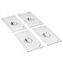 vidaXL 4X Couvercles de Plateau GN 1/3 Ustensiles de Cuisine Rectangulaire Combiné avec des Plateaux Restaurant Cuisine Maison H