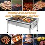 SunJas Barbecue Charbon de Bois INOX Ajustable Barbecue Démontable en Acier Portable BBQ Exterieur Grille sur Pied pour Jardin P