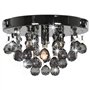 vidaXL Plafonnier avec perles fumées Noir Rond G9