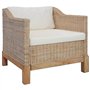 vidaXL Fauteuil avec Coussins en rotin Naturel