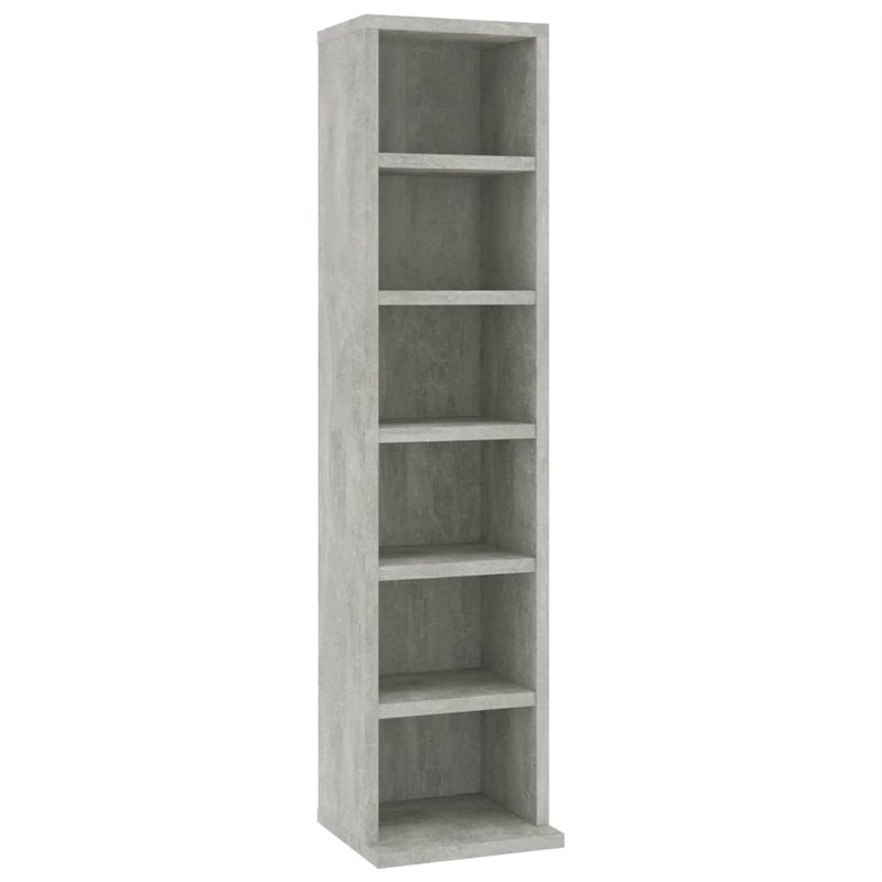 vidaXL Meuble CD Gris Cement 21 x 16 x 88 cm AgglomÃƒrÃƒ