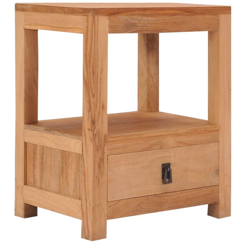 SKM Table de Chevet 40 x 30 x 50 cm Bois de Teck Solide