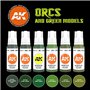AK Interactive AK11600 Orcs et Modèles Verts 6x17ml