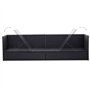 VidaXL Canapé de jardin avec coussin et coussin en polyrotin Noir
