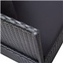 VidaXL Canapé de jardin avec coussin et coussin en polyrotin Noir