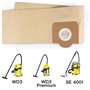 Lot de 5 Sacs droits Aspirateur pour WD3, WD2, WD 3 Premium, WD3200, WD3500P, A2204, A2534, SE4001, KAR69591300. Papier Kraft 10
