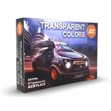 AK Acrylics 3Gen AK11758 TRANSPARENT COLOR SET 3G (6x17ml)