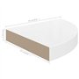 VidaXL Étagère d'angle flottante Blanc brillant 25x25x3,8 cm MDF