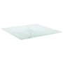 Dessus de table blanc 70x70 cm 6 mm verre trempé design marbre