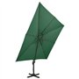 Parasol de jardin en porte à faux avec double toit vert