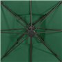 Parasol de jardin en porte à faux avec double toit vert