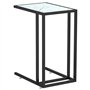 Table d appoint ordinateur Marbre blanc 50x35x65cm Verre trempé