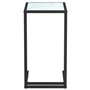 Table d appoint ordinateur Marbre blanc 50x35x65cm Verre trempé