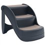 vidaXL Escalier Pliable à 3 Marches pour Chiens Gris Foncé Etape Animaux