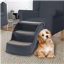 vidaXL Escalier Pliable à 3 Marches pour Chiens Gris Foncé Etape Animaux