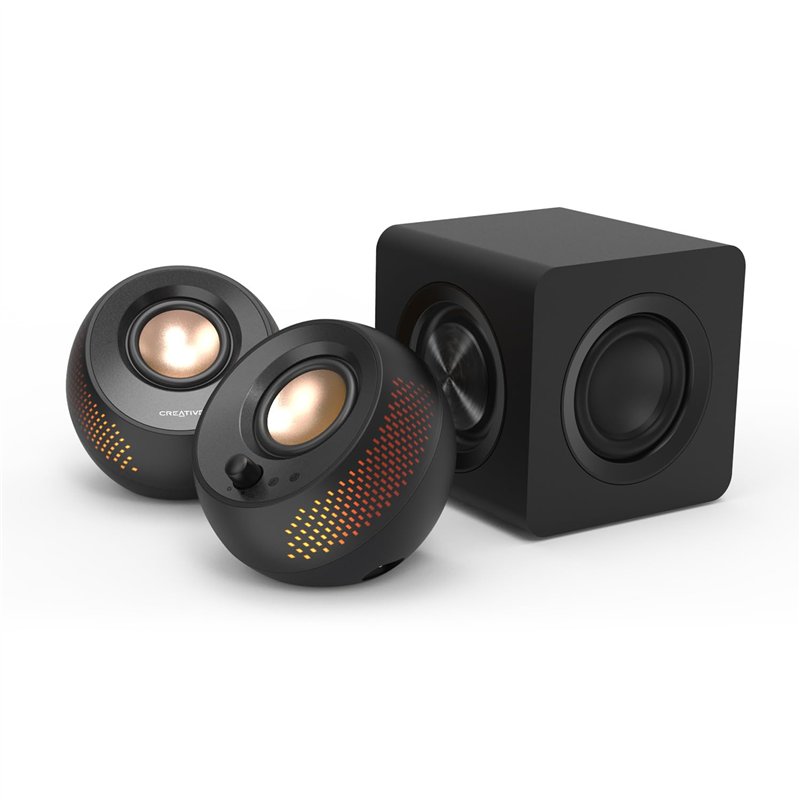 Creative Pebble X Plus 2.1 Haut-parleurs d'ordinateur USB-C avec subwoofer et éclairage RVB Personnalisable, Bluetooth 5.3, USB