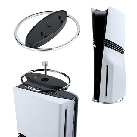 Mcbazel Support Vertical pour PS5 Pro, Support Universel Consoles PS5/PS5 Slim/PS5 Pro, Base Circulaire Position Verticale des C